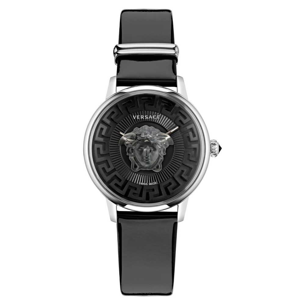 Versace Medusa Alchemy 38mm Black Leather Swiss Made Quartz Watch VE6F00123